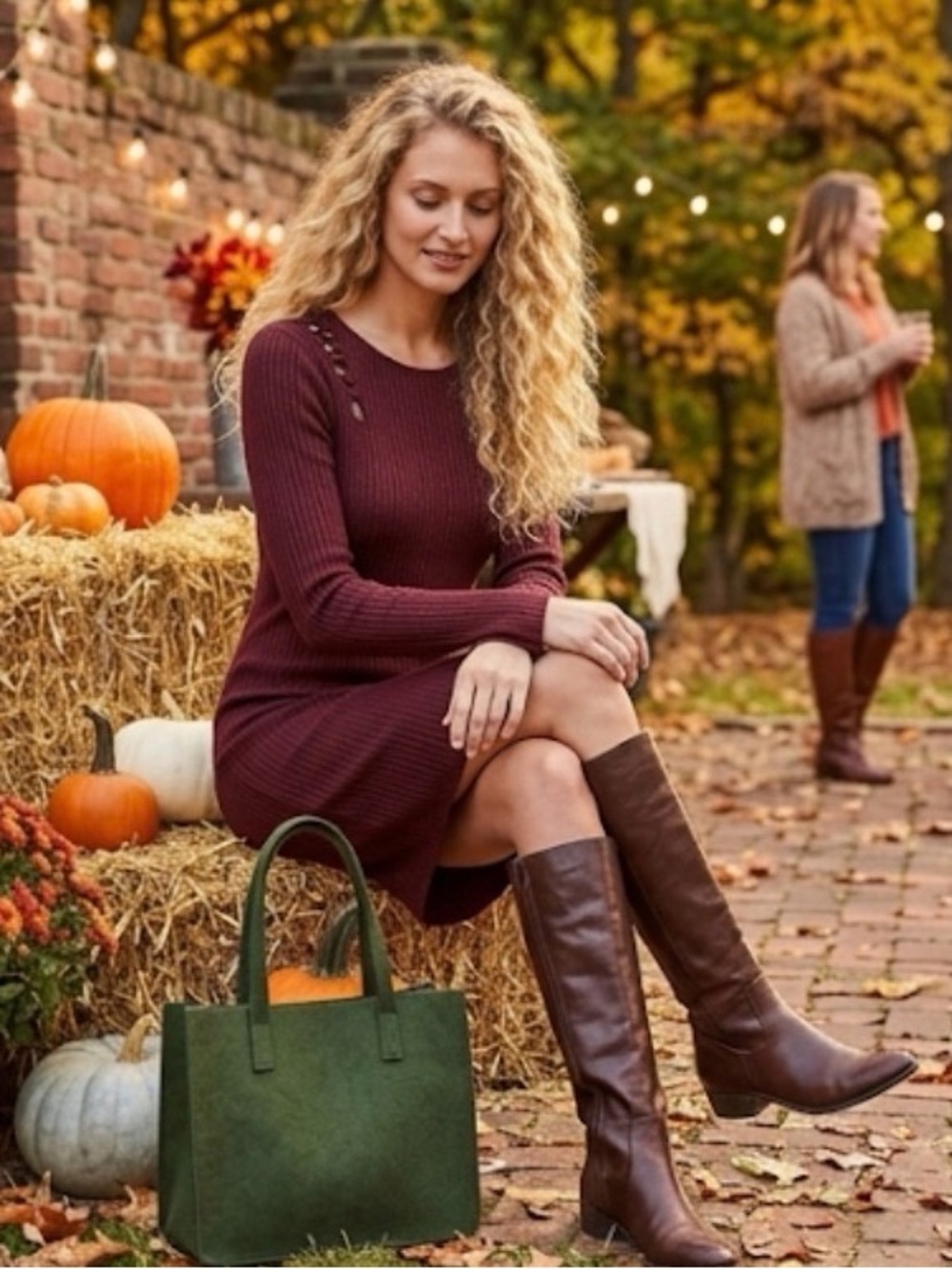 Alya from Francescias burgundy ribbed mini dress, Size Small